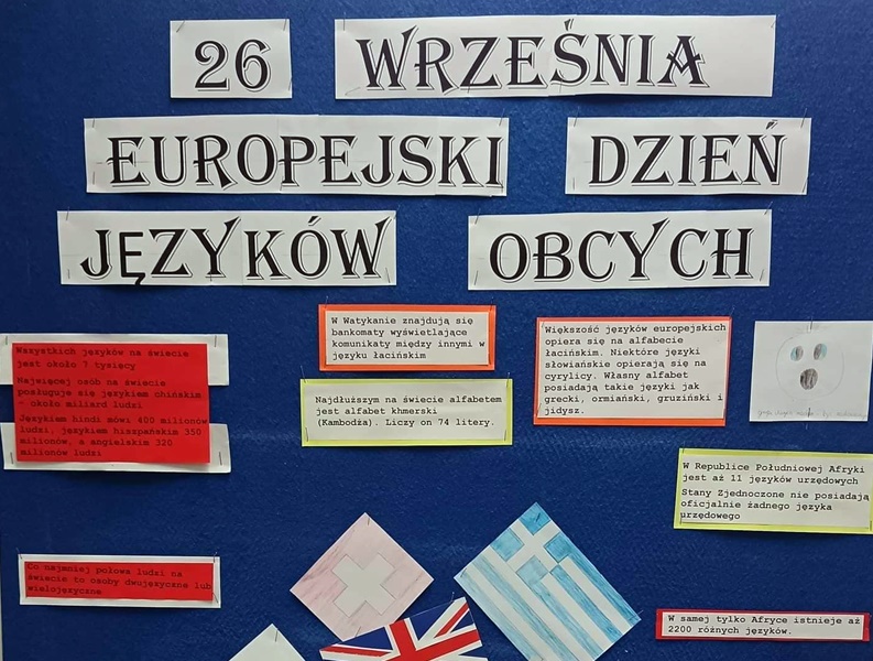 Baner poświęcony Europejskiemu Dniowi Języków Obcych